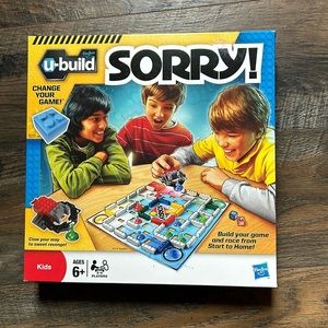 SORRY!" HASBRO 2010 U-BUILD BUILDING BOARD SORRY BOARD GAME New Unopened Box